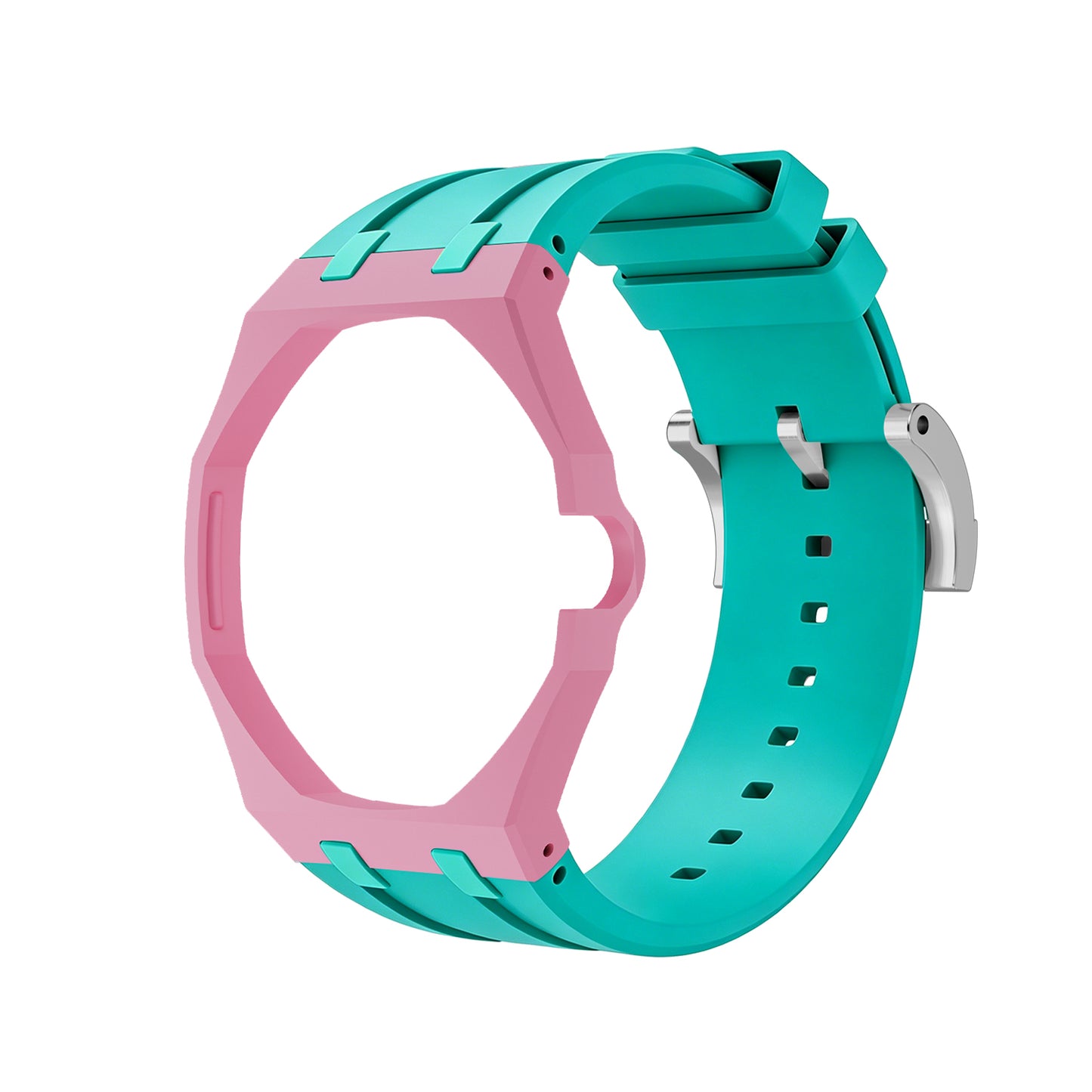 Kautschukarmband + Gehäuse für Swatch X AP Royal Pop Savonette Mint/Pink