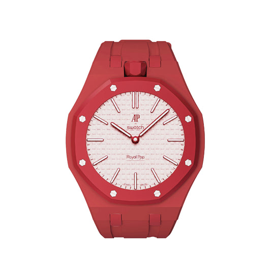 Kautschukarmband + Gehäuse für Swatch X AP Royal Pop Lépine Rot
