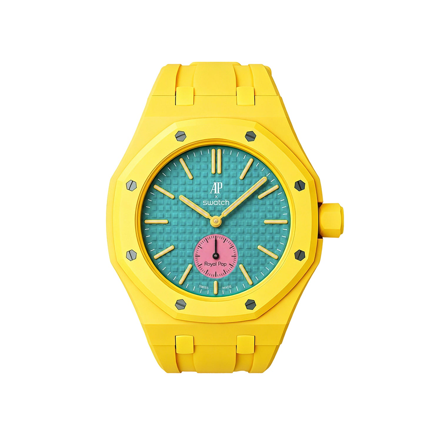 Kautschukarmband + Gehäuse für Swatch X AP Royal Pop Savonette Gelb
