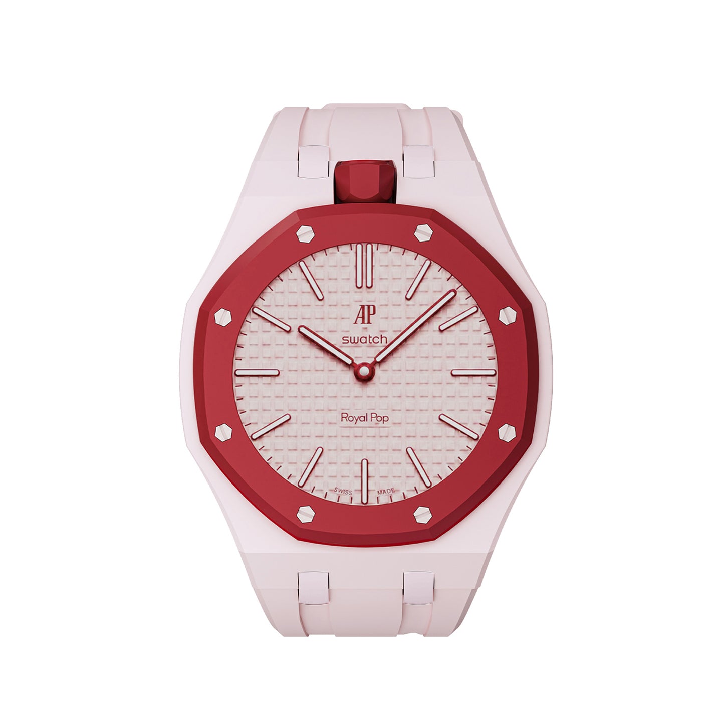 Kautschukarmband + Gehäuse für Swatch X AP Royal Pop Lépine Rosa