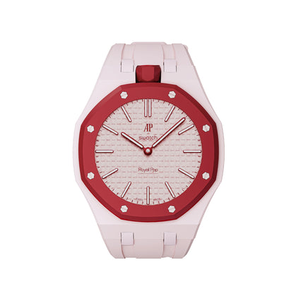 Kautschukarmband + Gehäuse für Swatch X AP Royal Pop Lépine Rosa