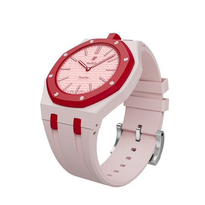 Kautschukarmband + Gehäuse für Swatch X AP Royal Pop Lépine Rosa/Rot