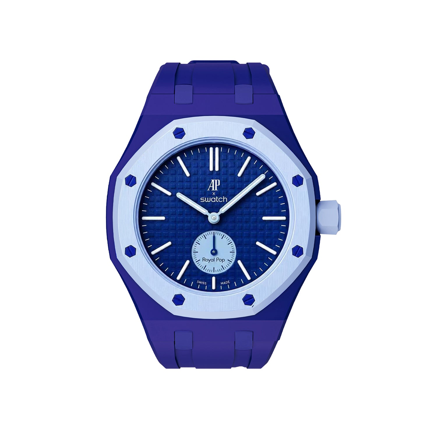 Kautschukarmband + Gehäuse für Swatch X AP Royal Pop Savonette Dunkelblau
