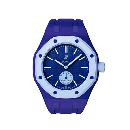 Kautschukarmband + Gehäuse für Swatch X AP Royal Pop Savonette Dunkelblau