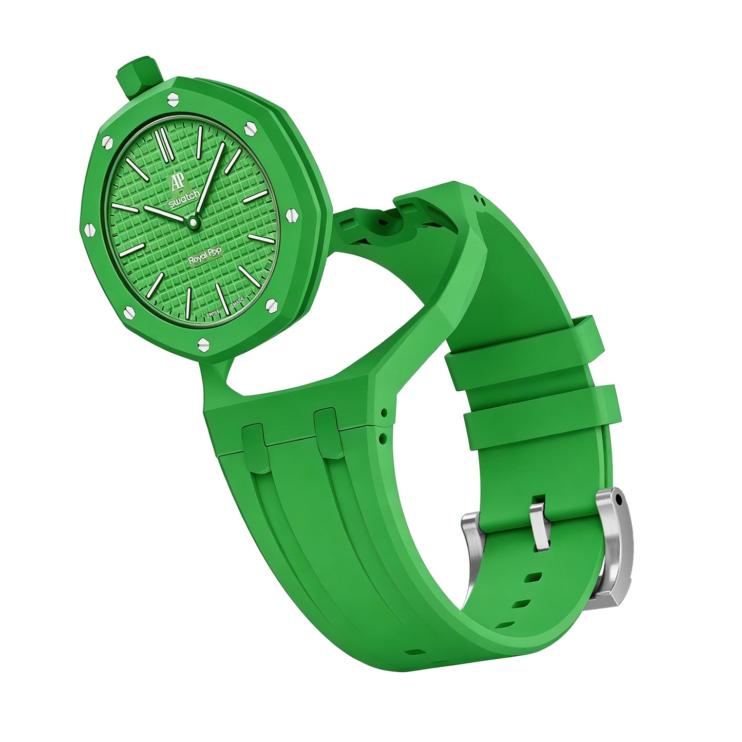 Kautschukarmband + Gehäuse für Swatch X AP Royal Pop Lépine Grün