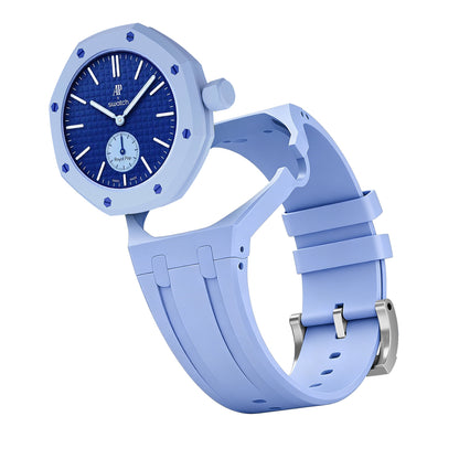 Kautschukarmband + Gehäuse für Swatch X AP Royal Pop Savonette Hellblau