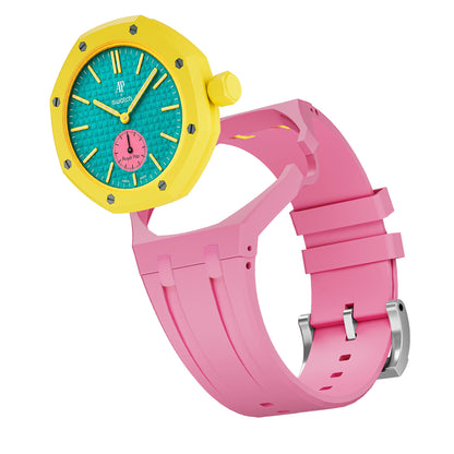 Kautschukarmband + Gehäuse für Swatch X AP Royal Pop Savonette Pink
