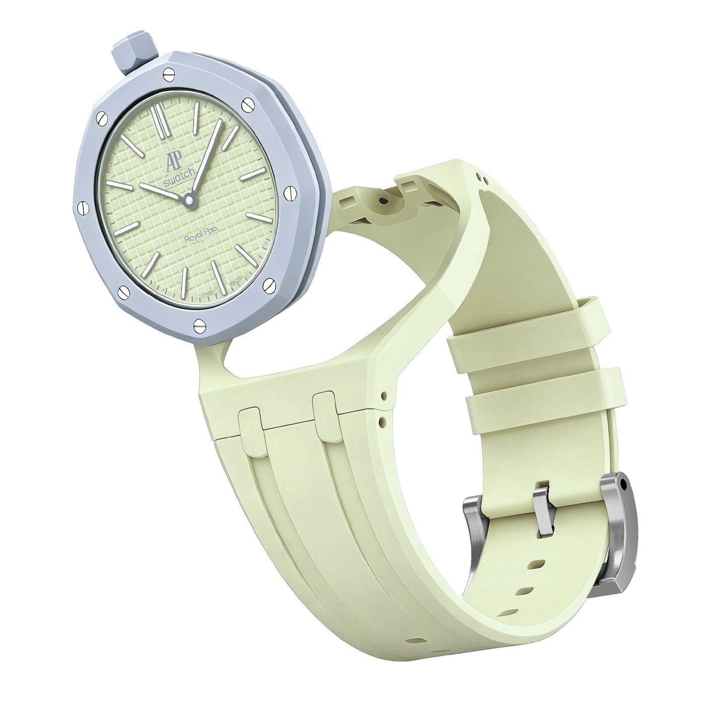 Kautschukarmband + Gehäuse für Swatch X AP Royal Pop Lépine Salatgrün