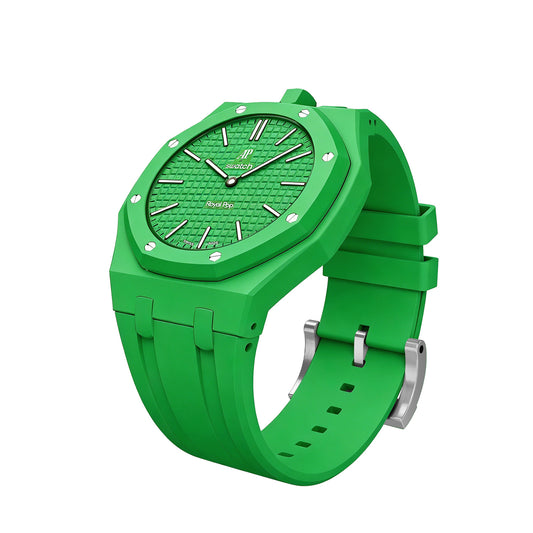 Kautschukarmband + Gehäuse für Swatch X AP Royal Pop Lépine Grün